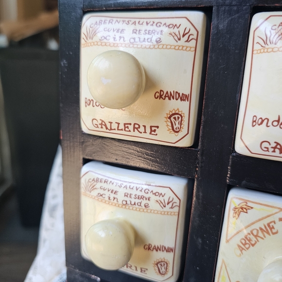 Vintage style French apothecary mini spice cabinet - Picture 4 of 16